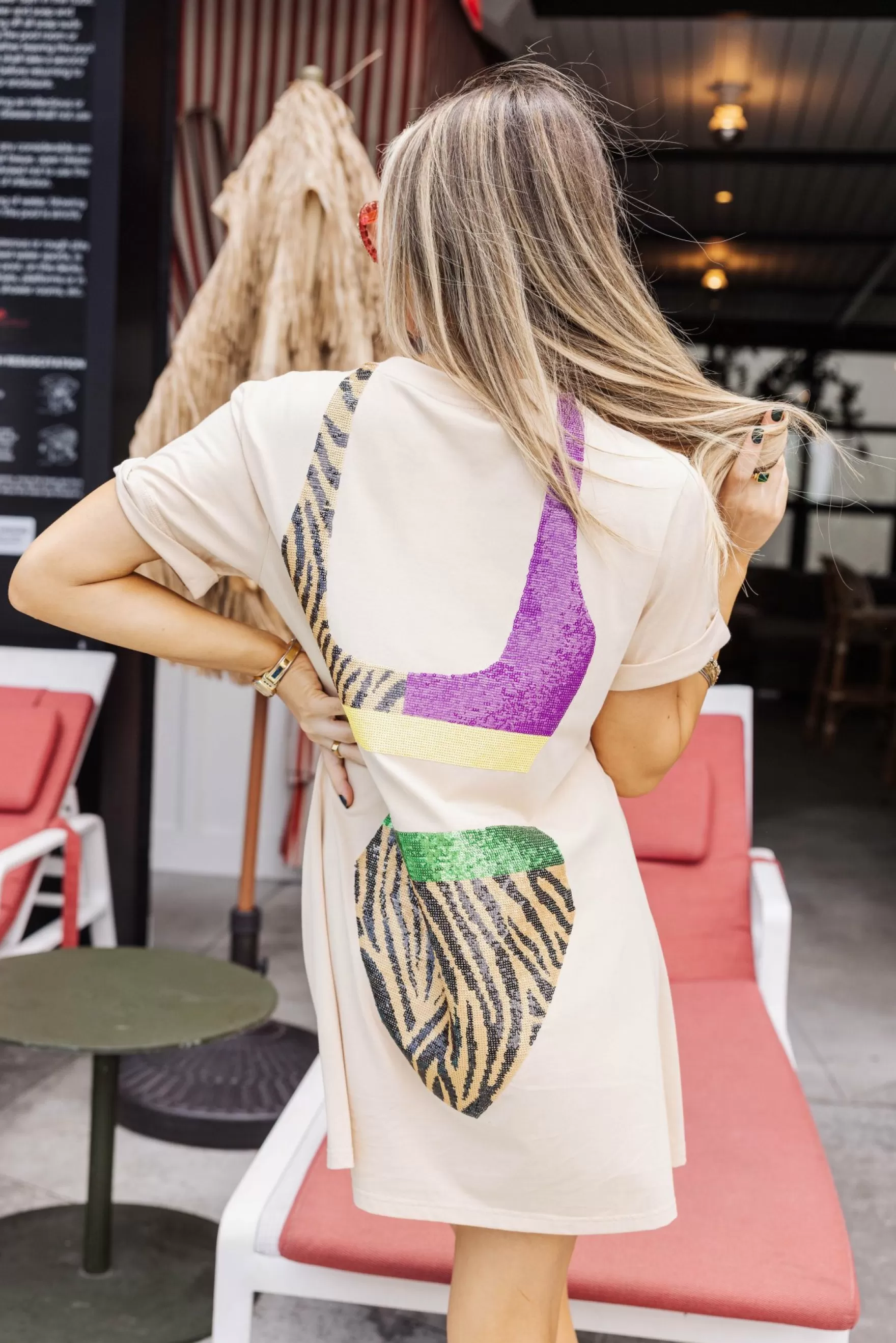 Queen Of Sparkles Colorblock Tiger Bikini Coverup Tan | Womens