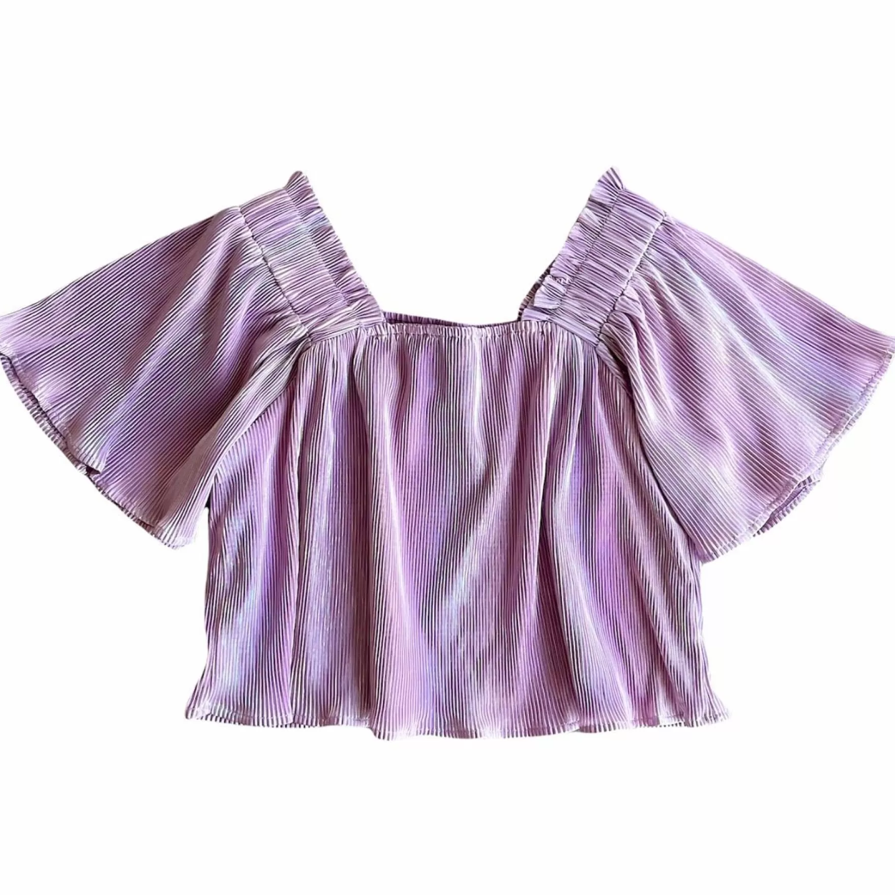 Queen Of Sparkles Pleat Flutter Top Lavender | Womens