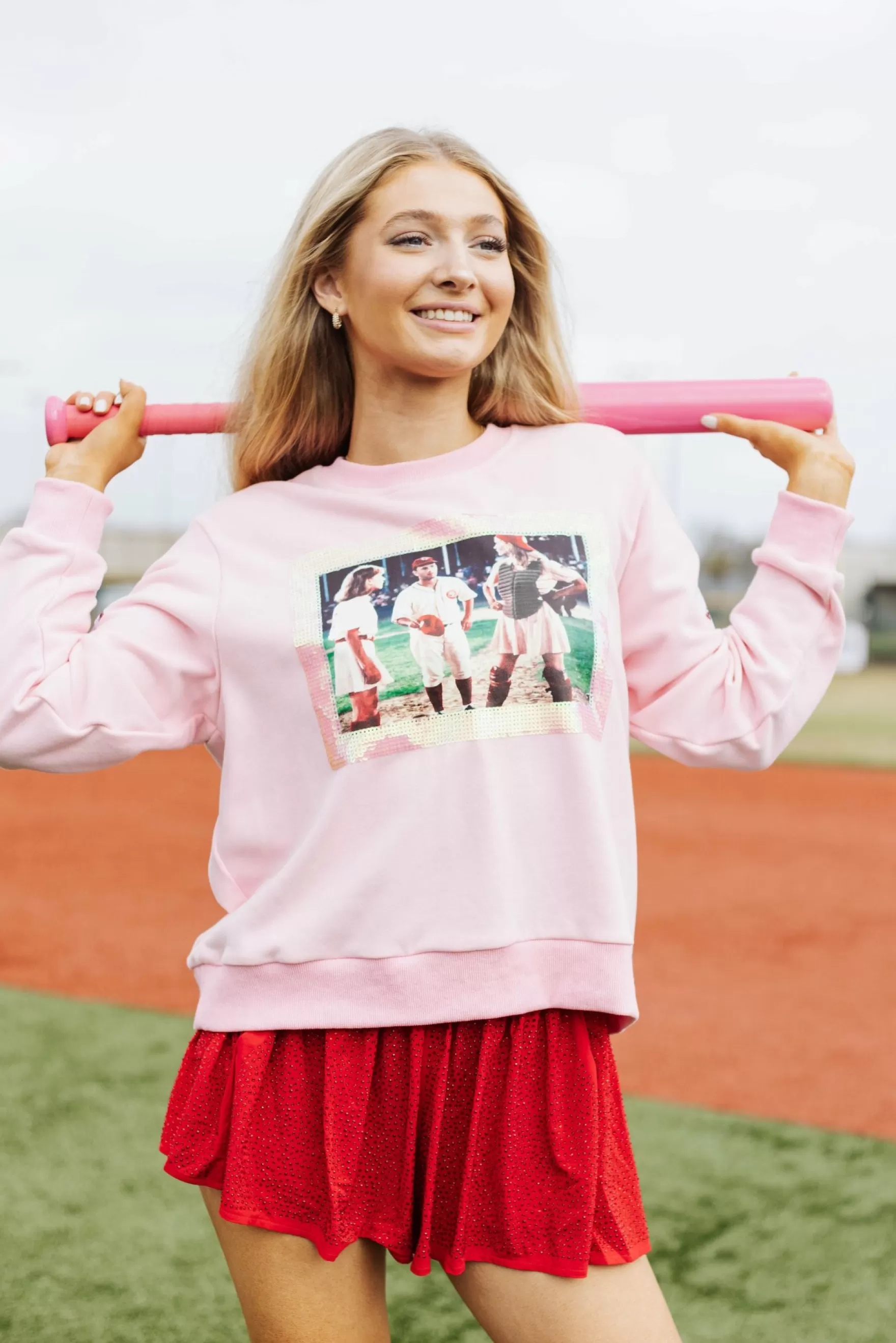 Queen Of Sparkles This League Frame Sweatshirt Pink | Womens